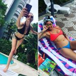 Singapore Bikini Shoot: Deb In A orange Bikini Singapore in singapore beside her niece 