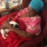 Meals On Wheels Featuring Alfie: Alfie with Deb's friend from Meals On Wheels. 