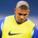 Ronaldo Luís Nazário de Lima: Former Brazil Forward: Ronaldo Luís Nazário de Lima: Former Brazil Forward showing off his 2002 haircut in a nike shirt 