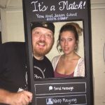 Jason Tinder Halloween Matched With Neice Denise: Jason posing with Deb's niece Denise as a tinder profile match.