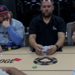 Beat The Dick Poker Tournament : jason dick watching a poker dealer shuffle the deck.