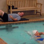 #TBT Jason And Deb’s Modern Decathlon: Deb in the water as her partner does situps at the Jason And Deb’s Modern Decathlon in 2008. 