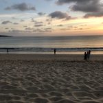 View of Bali Beach: Views of the beach in Bali and sand in front of sunset 