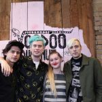 101X-Session with Dreamers: Dreamers posing with a fan at Voodoo Doughnut