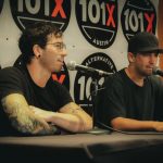 101X-Session With Twenty Øne Piløts: Twenty One Pilots talking into the mic during the 101X Session