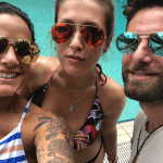 The Trio:  deb okeefe with her niece and her friend in the pool 