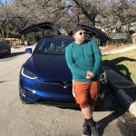 Jason Dick Is Now A Tesla Man: Jason in front of his new Tesla. 