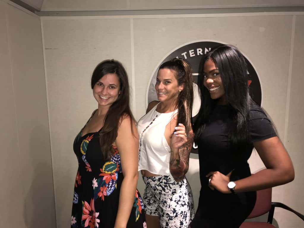 Lauren from sales, Deb and new producer Imari in the 101x studio