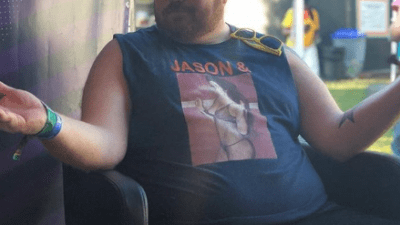 Jason with a Deb t shirt.