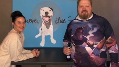 Jason and Deb at Kung Fu for Blue happy hour.