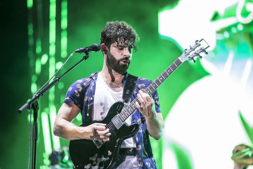 Yannis Philippakis of Foals on stage