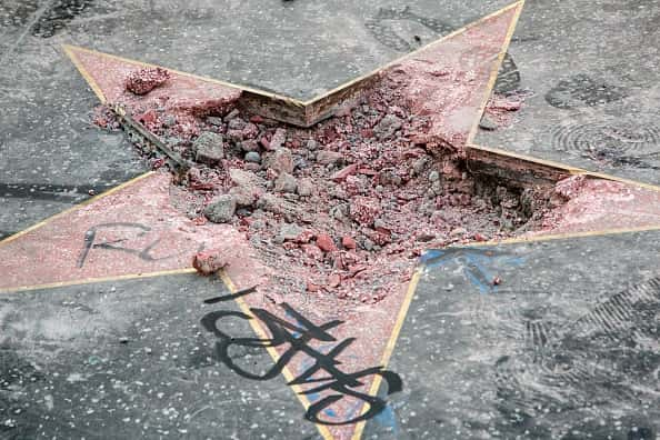 Donald Trump's Hall of fame star vandalized in 2016