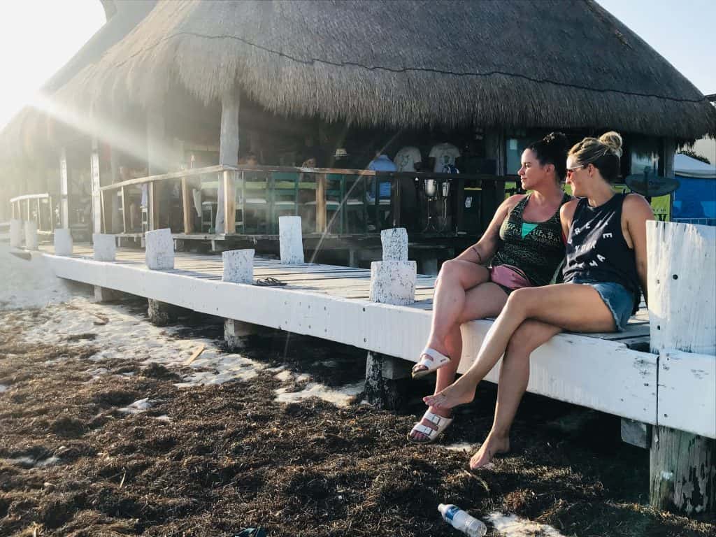 Deb and her friend in Mexico.