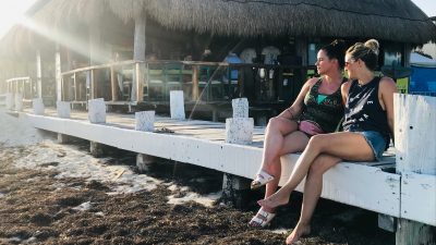 Deb and her friend in Mexico.