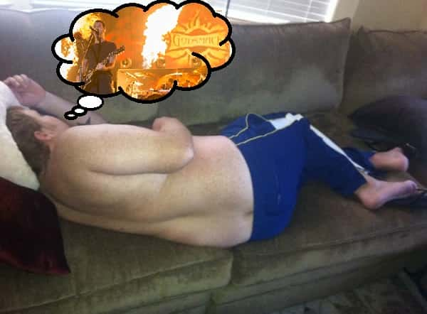 Jason Sleeping On Couch Dreaming Of Godsmack