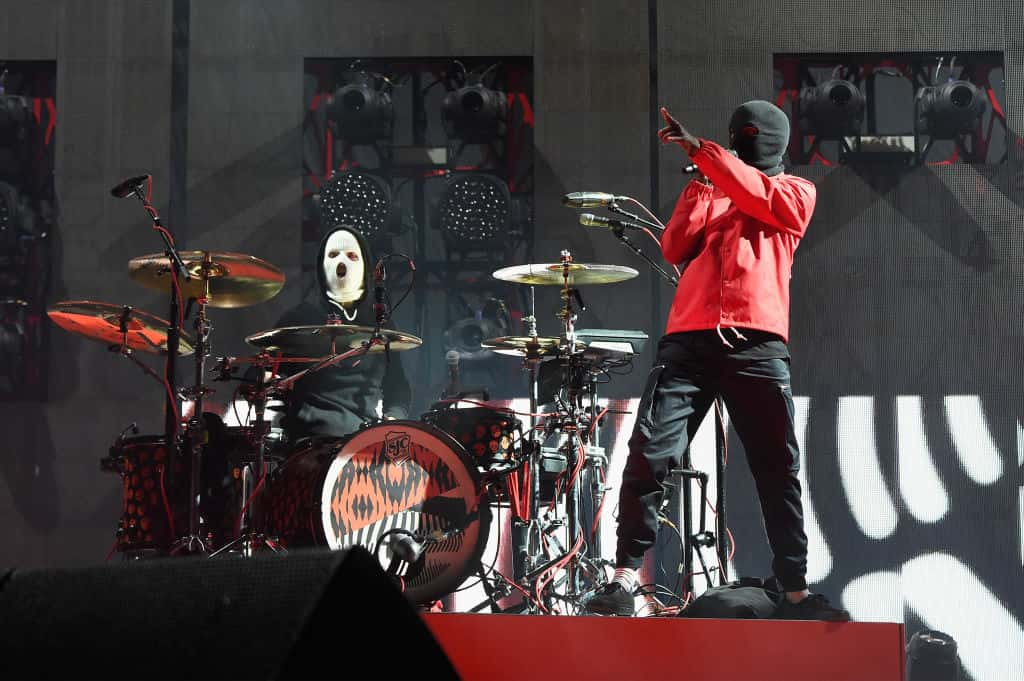 Josh Dun and Tyler Joseph of Twenty One Pilots perform onstage during the 2017 Firefly Music Festival on June 16, 2017