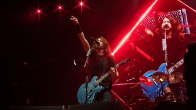 Image of Foo Fighters in concert on stage