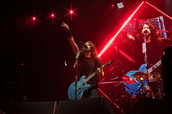 Image of Foo Fighters in concert on stage