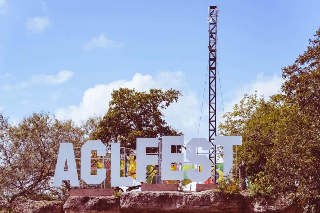 ACLFEST Sign at Zilker Park during Austin City Limits 2018 Weekend One