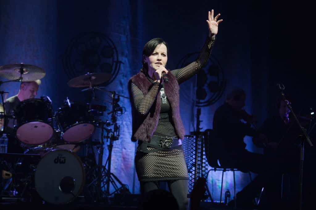 Dolores O'Riordan of The Cranberries performs at L'Olympia on May 4, 2017 in Paris, France