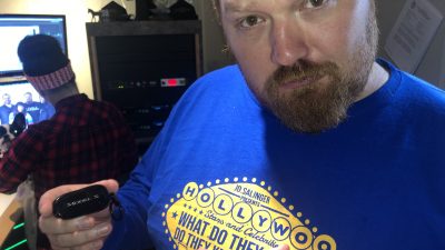 Jason holding his key fob in the 101X studio.