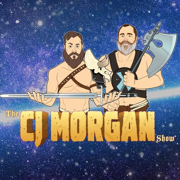 CJ Morgan and Spencer cartoon as medieval heroes