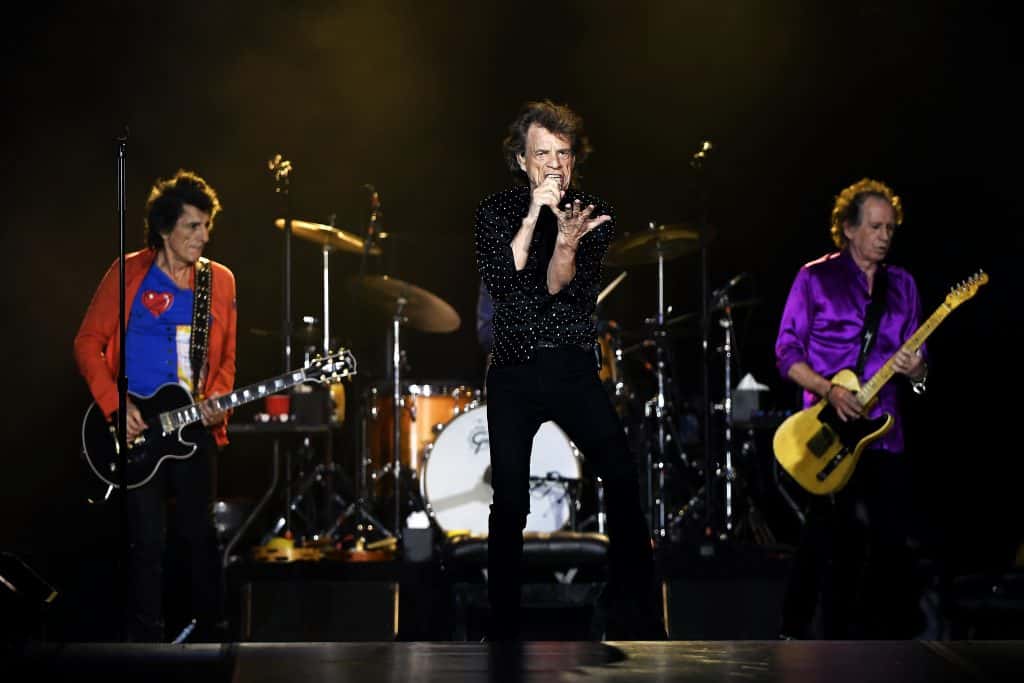 Mick Jagger and the Rolling Stones performing at Mile High Stadium August 10, 2019 in Denver, Colorado.