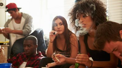 teens smoking marijuana