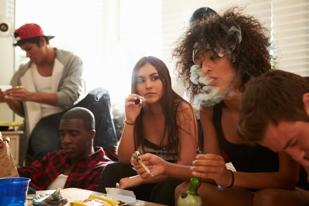 teens smoking marijuana