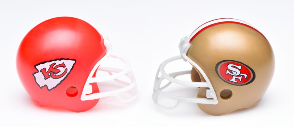 Super Bowl Team Helmets