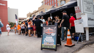The set up at the 101X Texas tailgate