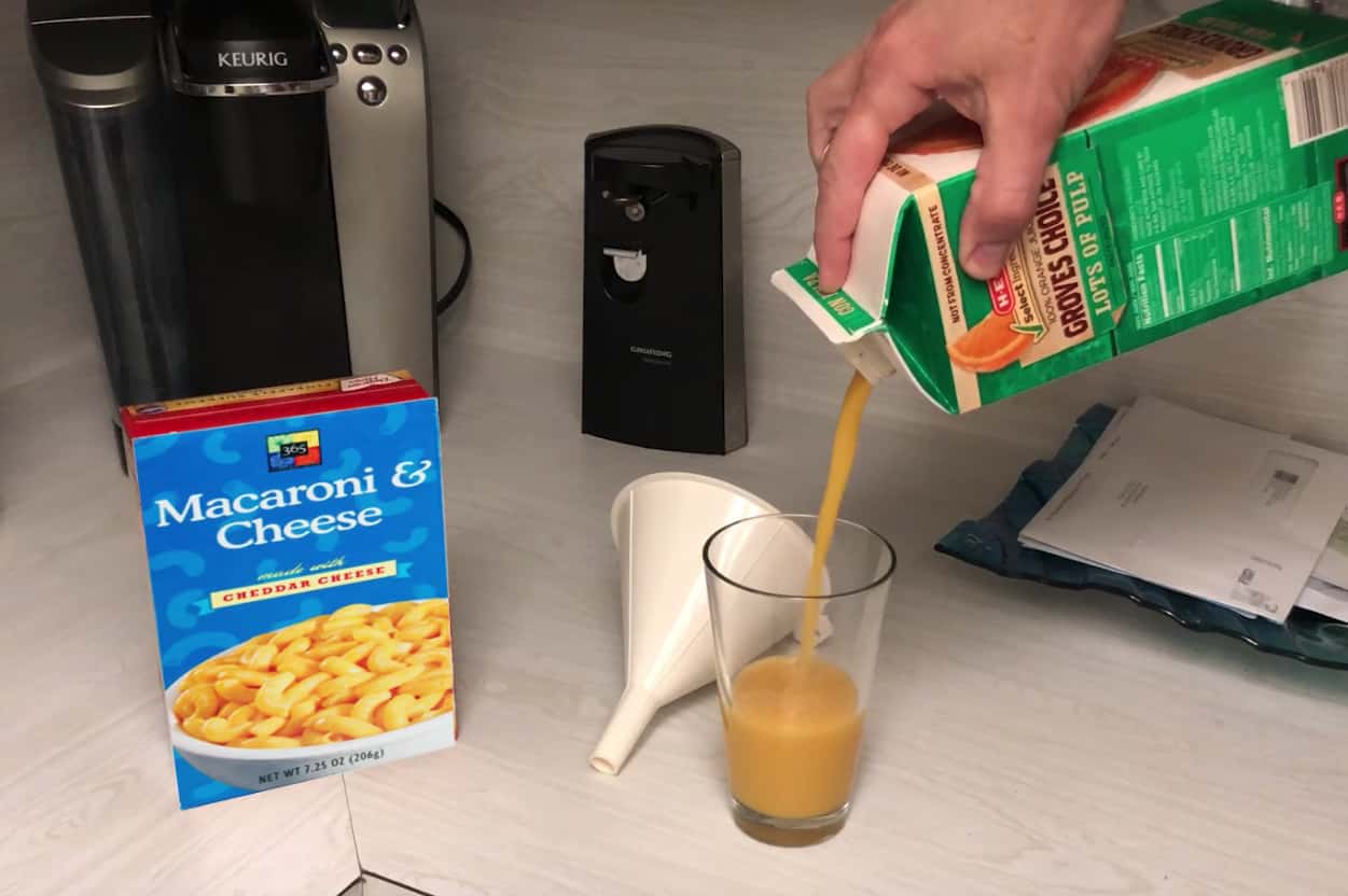 pouring orange juice