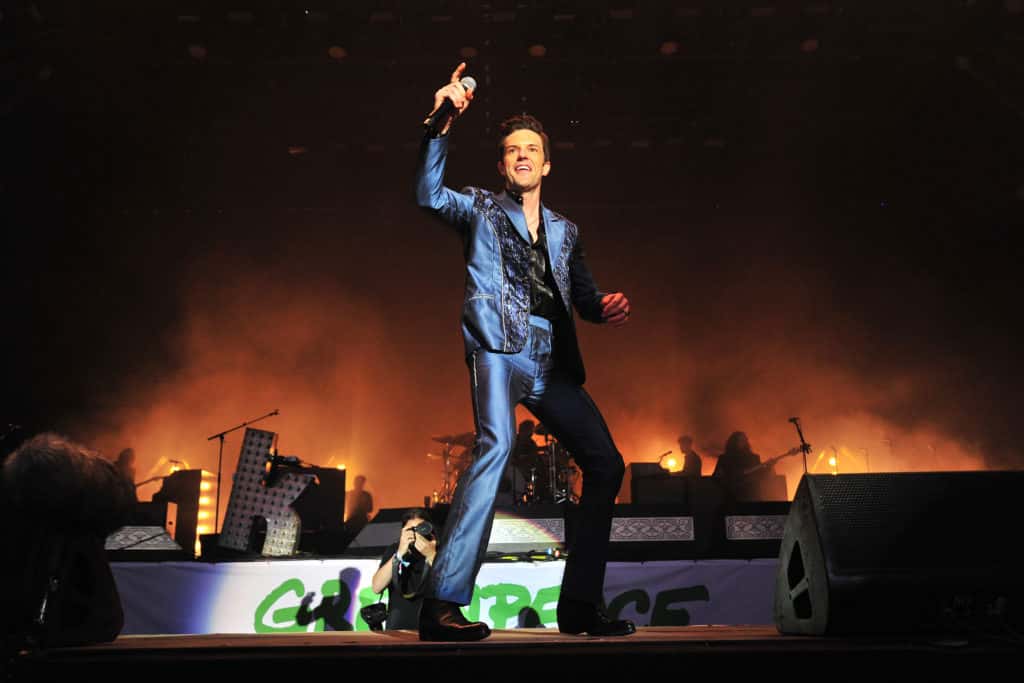Brandon Flowers of The Killers performs live on the Pyramid stage during day four of Glastonbury Festival at Worthy Farm, Pilton on June 29, 2019 in Glastonbury, England. The festival, founded by farmer Michael Eavis in 1970, is the largest greenfield music and performing arts festival in the world. Tickets for the festival sold out in just 36 minutes as it returns following a fallow year
