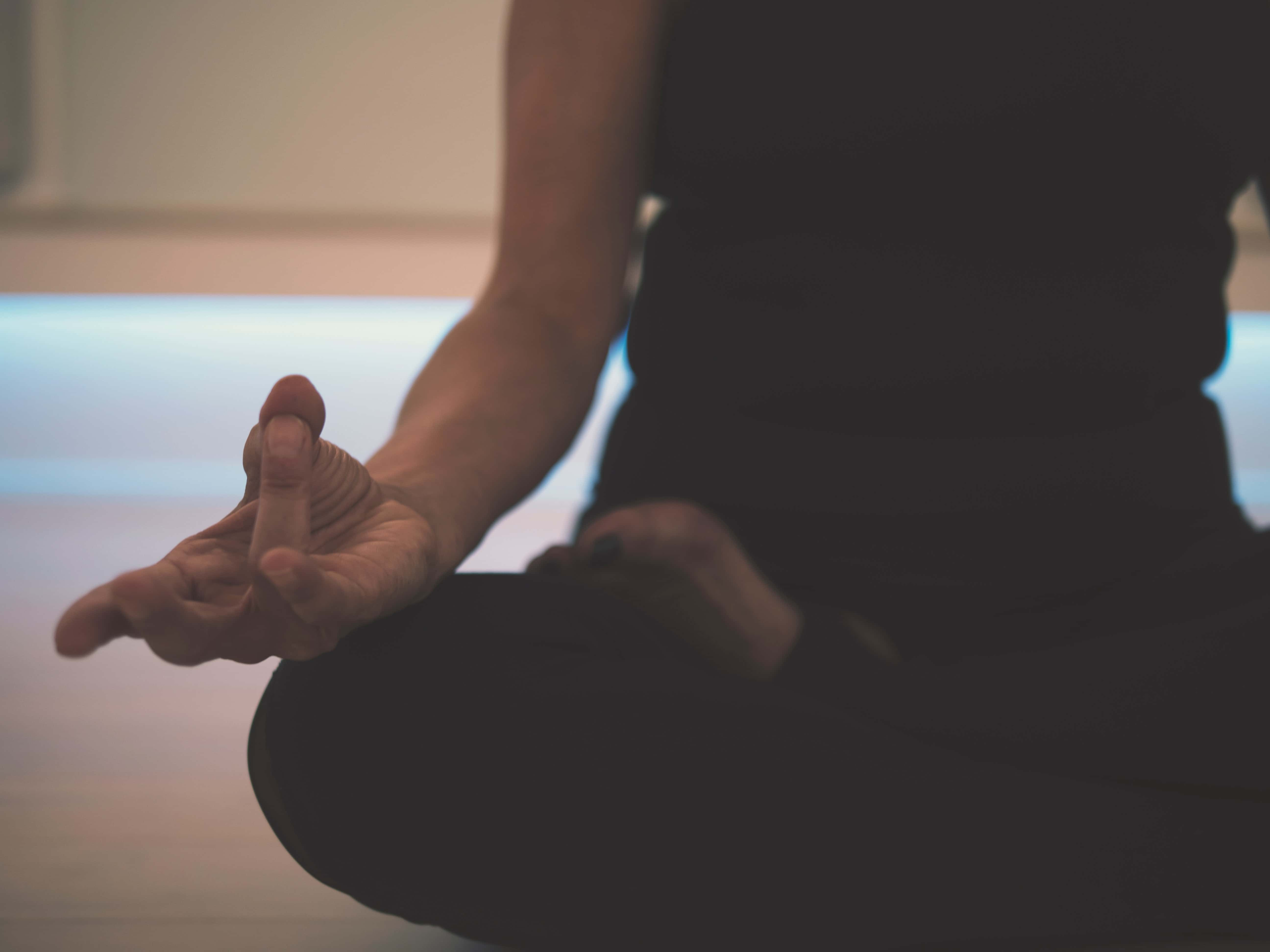 a person meditating 