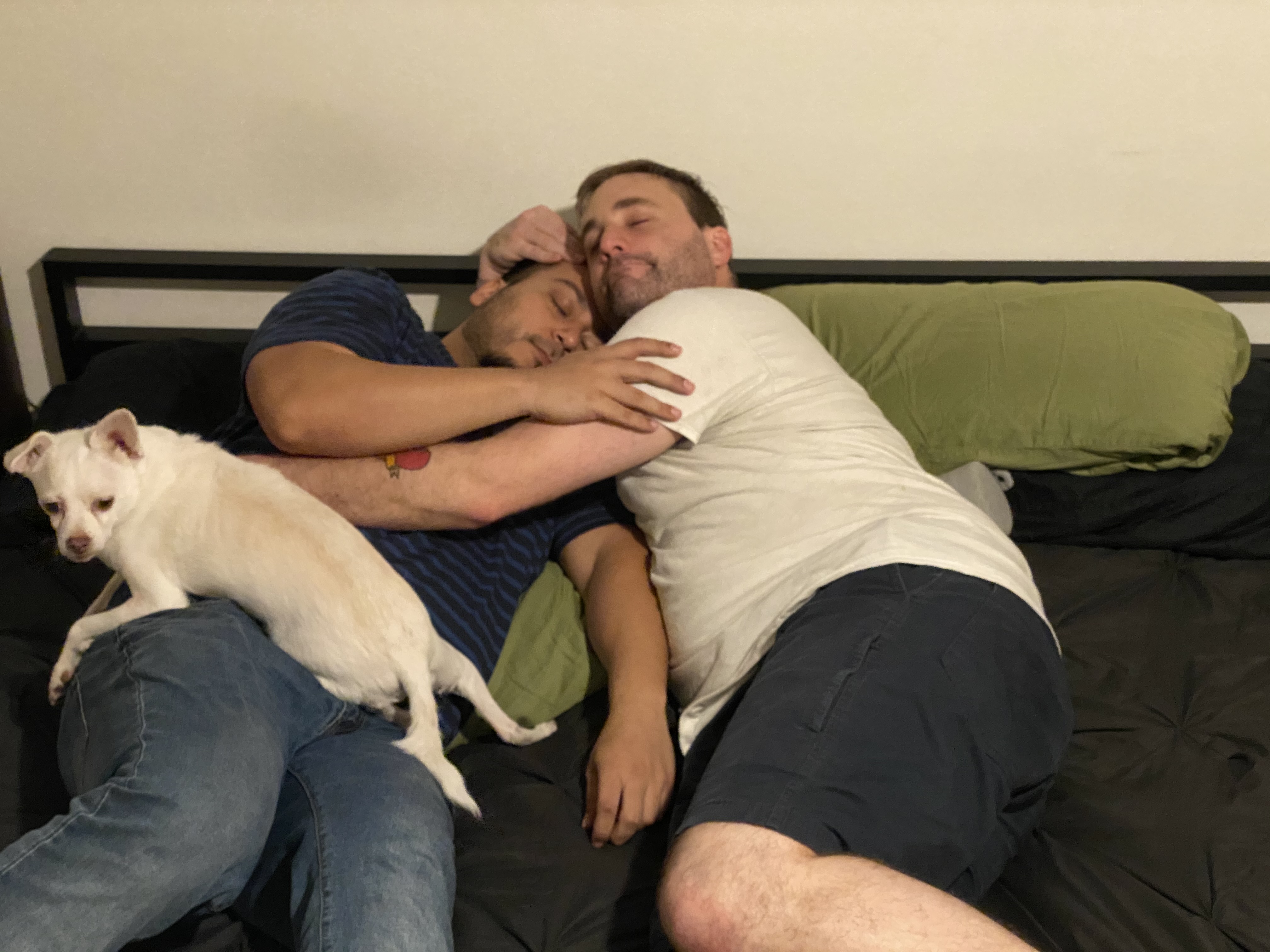 two men cuddling