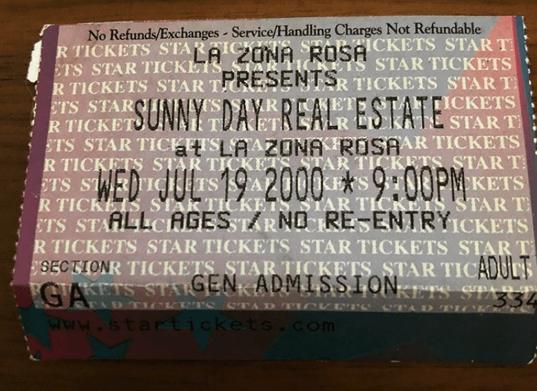 Sunny Day Real Estate ticket