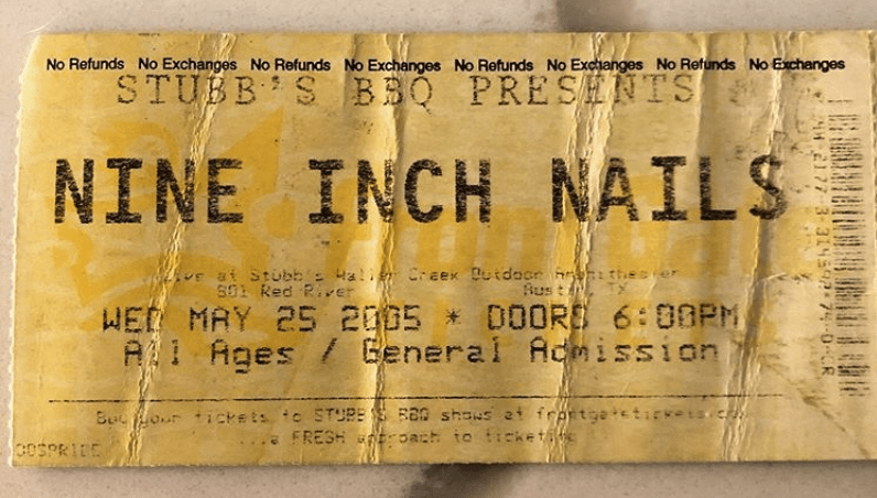 Nine Inch Nails Ticket