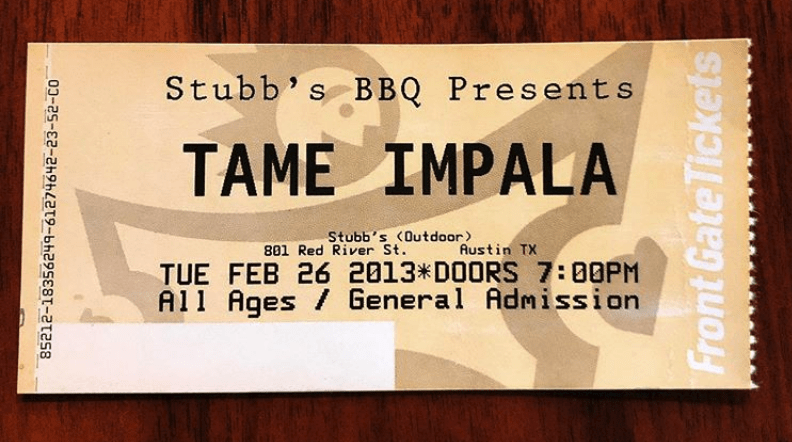 Tame Impala Ticket