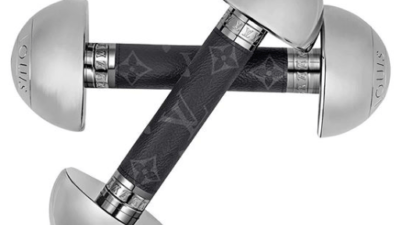 a pair of louis vuitton dumbells