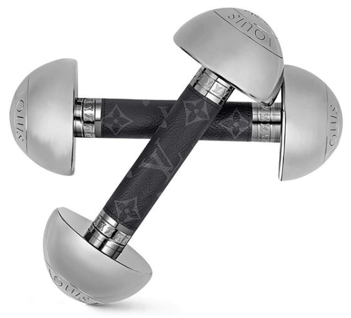 a pair of louis vuitton dumbells