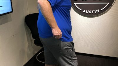 jason showing off his new shorts