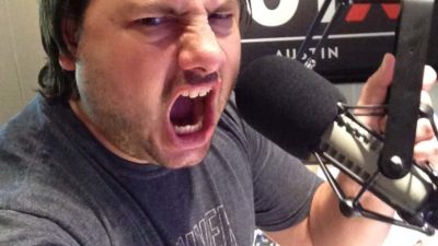producer nick yelling into a microphone