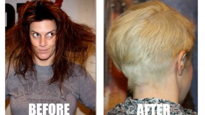 before and after photos of deb going blonde