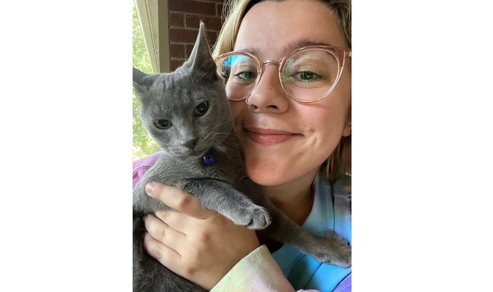 former producer katy with her new cat, gracy