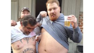 jason and troy the hobo lifting their shirts