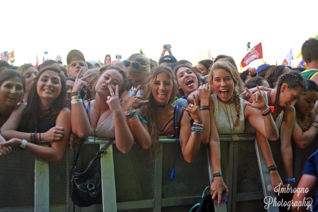 women front row at a concert