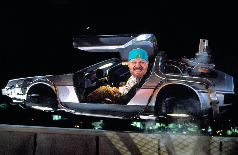 Jason photoshopped in a delorean from back to the future