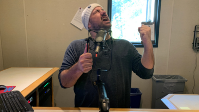 Nick yelling in the studio