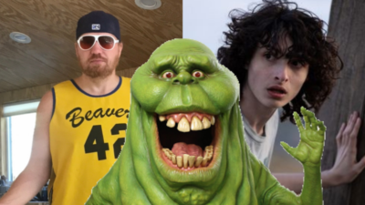 Jason, Slimer, and Finn Wolfhard