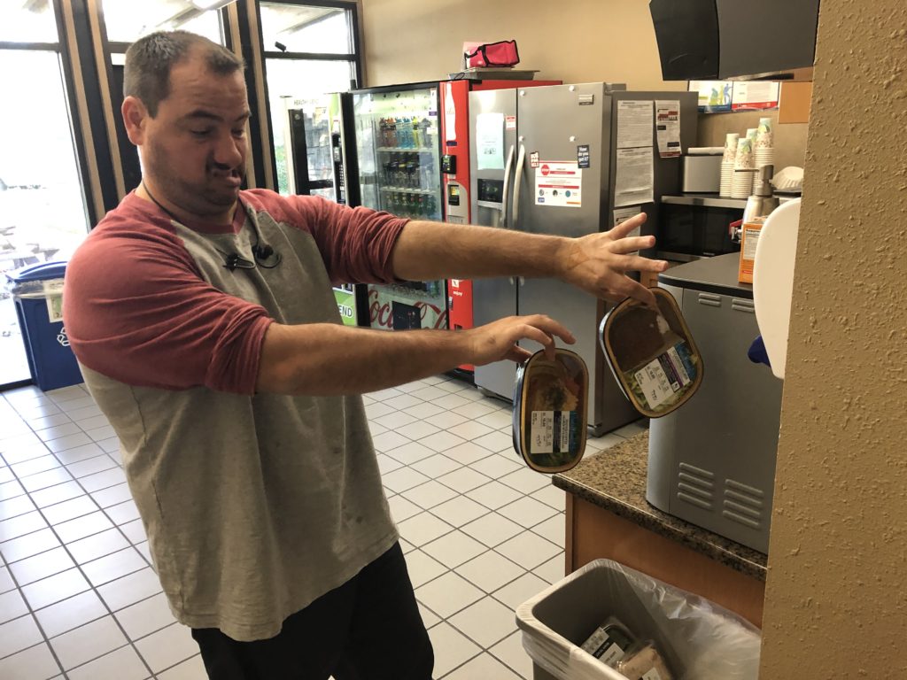 Nick throwing out some pre made HEB meals